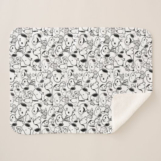 Snoopy Smile Giggle Laugh Pattern Sherpadecke (Vorderseite (Horizontal))
