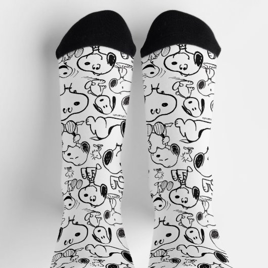 Snoopy Smile Giggle Laugh Pattern Socken (Oben)