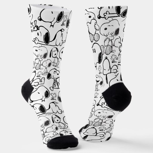 Snoopy Smile Giggle Laugh Pattern Socken (Gewinkelt)