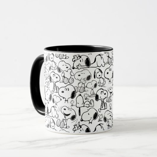 Snoopy Smile Giggle Laugh Pattern Tasse (Vorderseite Links)