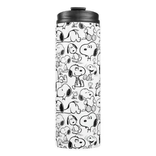 Snoopy Smile Giggle Laugh Pattern Thermosbecher (Vorderseite)