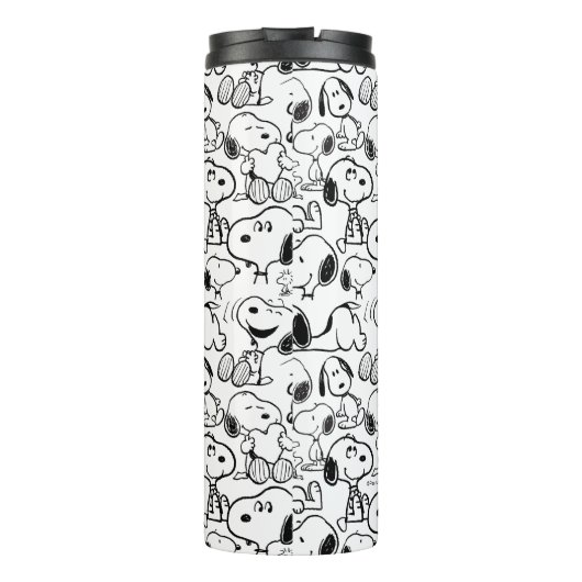 Snoopy Smile Giggle Laugh Pattern Thermosbecher (Rückseite)