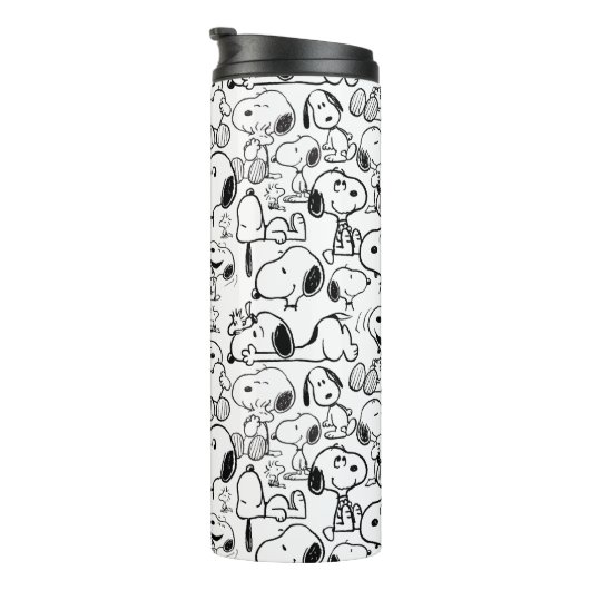 Snoopy Smile Giggle Laugh Pattern Thermosbecher (Nach rechts gedreht)