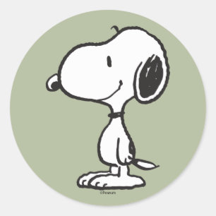 Snoopy Smile Giggle Laugh Runder Aufkleber