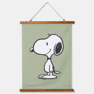 Snoopy Smile Giggle Laugh Wandteppich Mit Holzrahmen