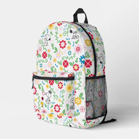 Snoopy So Sweet Blume Muster Bedruckter Rucksack (Rückseitige Ecke Rechts)
