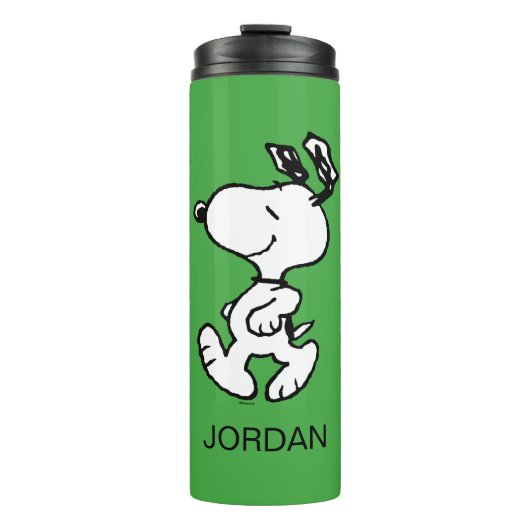 Snoopy So Sweet Blume Muster | Name hinzufügen Thermosbecher (Vorderseite)