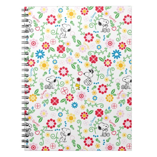Snoopy So Sweet Blume Muster Notizblock (Vorderseite)