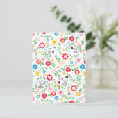 Snoopy So Sweet Blume Muster Postkarte (Stehend Vorderseite)