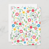 Snoopy So Sweet Blume Muster Postkarte (Vorne/Hinten)