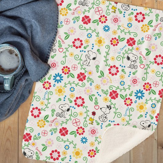 Snoopy So Sweet Blume Muster Sherpadecke