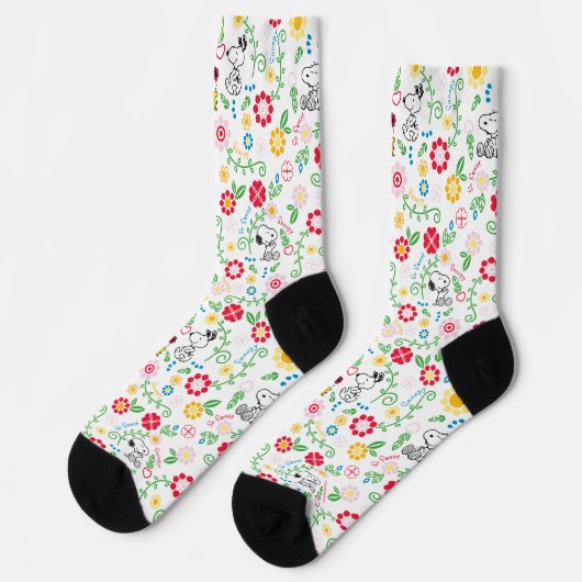 Snoopy So Sweet Blume Muster Socken (Linkes Detail)