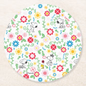 Snoopy So Sweet Flower Pattern Runder Pappuntersetzer (Vorderseite)