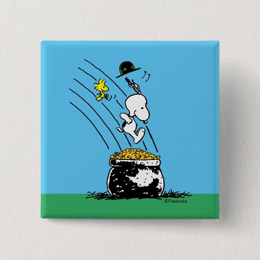 Snoopy springt in den Pot of Gold Button (Vorderseite)