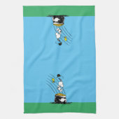 Snoopy springt in den Pot of Gold Geschirrtuch (Vertikal)