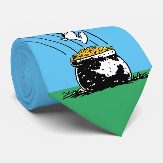 Snoopy springt in den Pot of Gold Krawatte (Gerollt)
