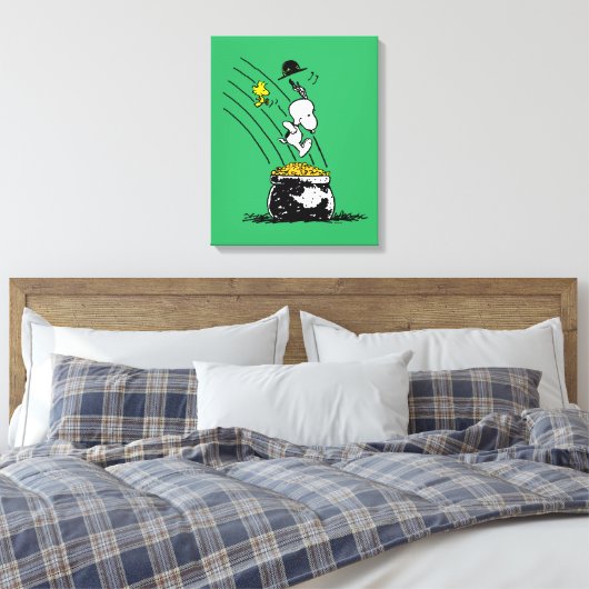 Snoopy springt in den Pot of Gold Leinwanddruck (Insitu (Schlafzimmer))