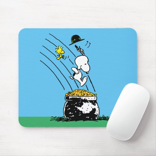Snoopy springt in den Pot of Gold Mousepad (Mit Mouse)
