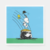 Snoopy springt in den Pot of Gold Serviette (Vorderseite)
