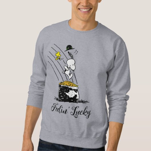 Snoopy springt in den Pot of Gold Sweatshirt (Vorderseite)