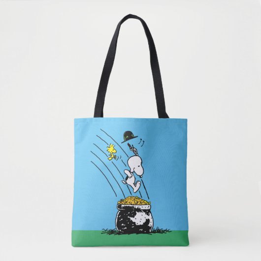 Snoopy springt in den Pot of Gold Tasche (Vorderseite)