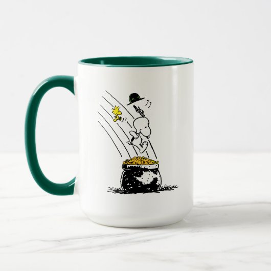 Snoopy springt in den Pot of Gold Tasse (Links)