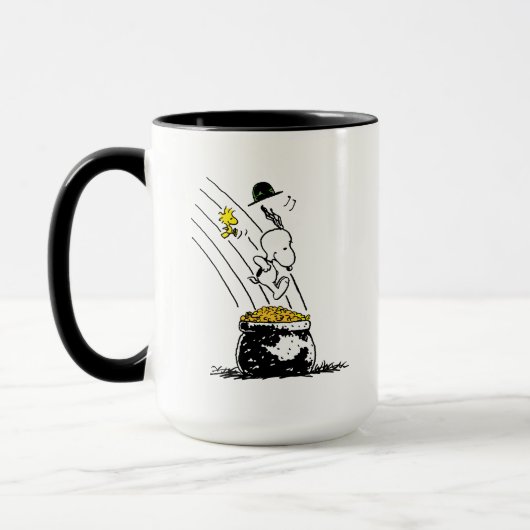 Snoopy springt in den Pot of Gold Tasse (Links)