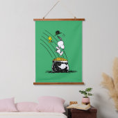 Snoopy springt in den Pot of Gold Wandteppich Mit Holzrahmen (Schlafzimmer)