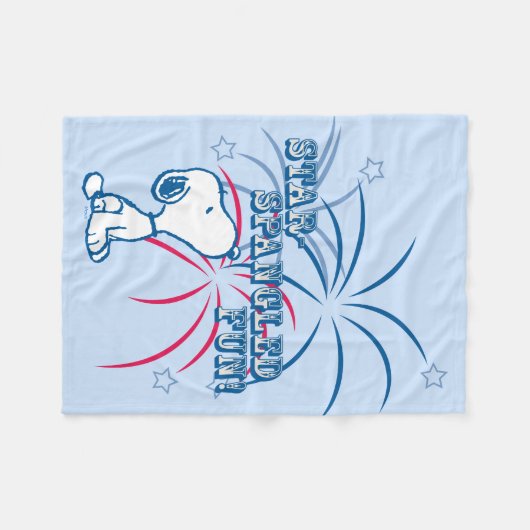 Snoopy Star Spangled Fun Fleecedecke (Vorderseite (Horizontal))