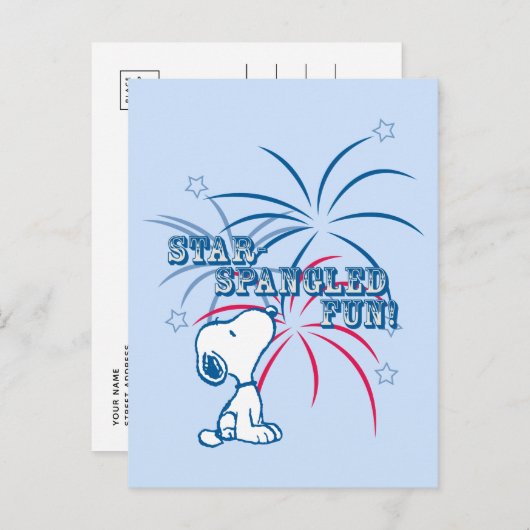 Snoopy Star Spangled Fun Postkarte (Vorne/Hinten)