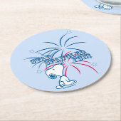 Snoopy Star Spangled Fun Runder Pappuntersetzer (Angewinkelt)