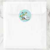 Snoopy Strandträume Runder Aufkleber (Tasche)
