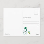 Snoopy Top Hat Peppermint Candy Feiertagspostkarte (Rückseite)