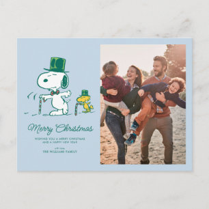 Snoopy Top Hat Peppermint Candy Feiertagspostkarte