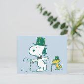 Snoopy Top Hat Peppermint Candy Feiertagspostkarte (Stehend Vorderseite)