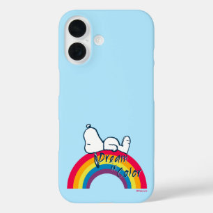 Snoopy   Traum in farbigem Regenbogen iPhone 16 Hülle