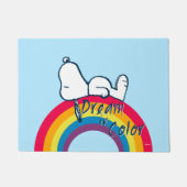 Snoopy | Traum in farbigem Regenbogen Fußmatte (Vorderseite)