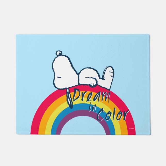 Snoopy | Traum in farbigem Regenbogen Fußmatte (Vorderseite)