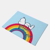 Snoopy | Traum in farbigem Regenbogen Fußmatte (Schrägansicht)