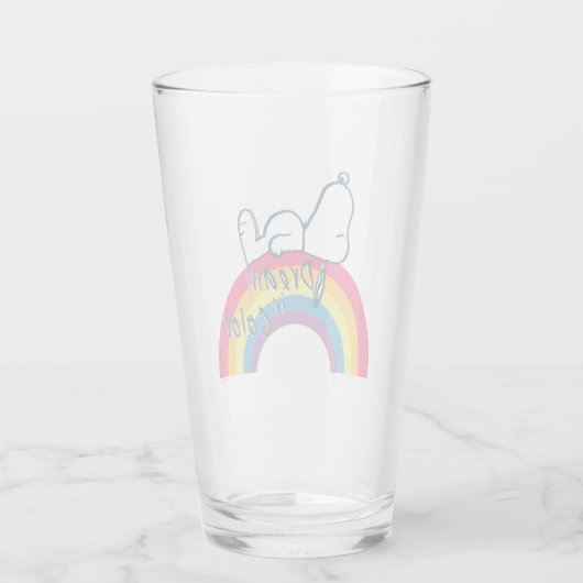Snoopy | Traum in farbigem Regenbogen Glas (Rückseite)