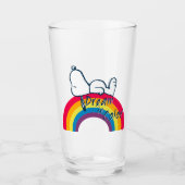 Snoopy | Traum in farbigem Regenbogen Glas (Vorderseite)