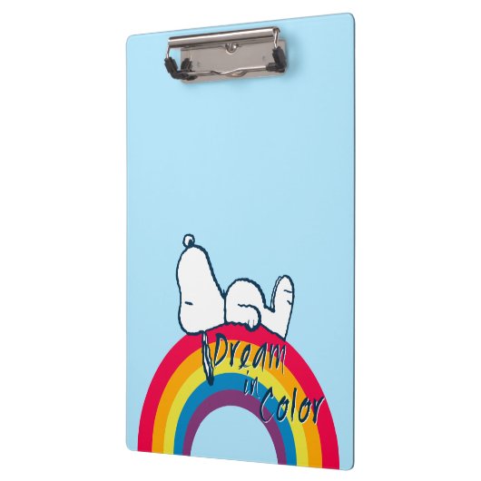Snoopy | Traum in farbigem Regenbogen Klemmbrett (Links)