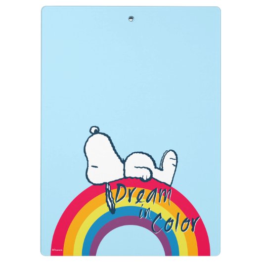 Snoopy | Traum in farbigem Regenbogen Klemmbrett (Rückseite)