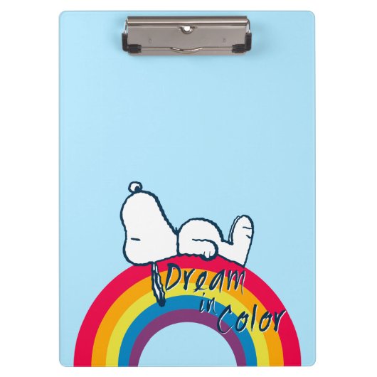 Snoopy | Traum in farbigem Regenbogen Klemmbrett (Vorderseite)