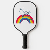 Snoopy | Traum in farbigem Regenbogen Pickleball Schläger (Rückseite)