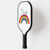 Snoopy | Traum in farbigem Regenbogen Pickleball Schläger (Links)
