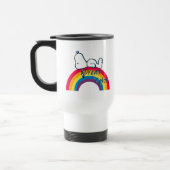 Snoopy | Traum in farbigem Regenbogen Reisebecher (Links)