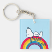 Snoopy | Traum in farbigem Regenbogen Schlüsselanhänger (Vorderseite)