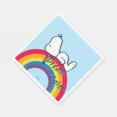 Snoopy | Traum in farbigem Regenbogen Serviette (Ecke)
