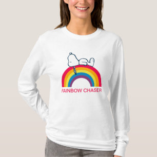 Snoopy Traum in farbigem Regenbogen T-Shirt